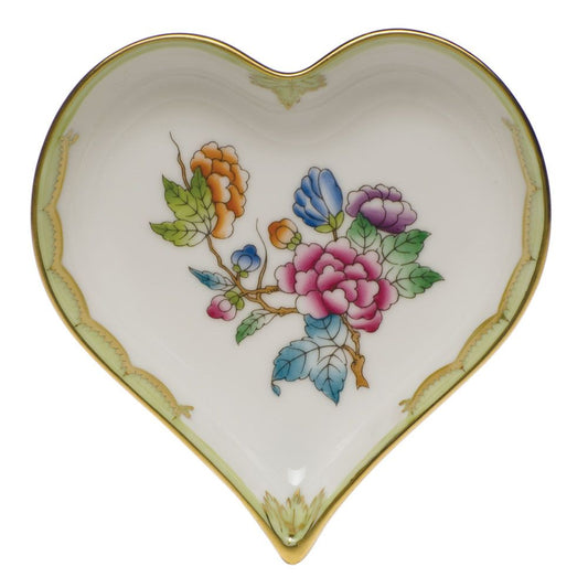 Herend Queen Victoria Green Heart Tray