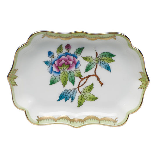 Herend Queen Victoria Green Mini Scalloped Tray