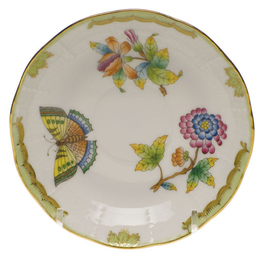 Herend Queen Victoria Green After Dinner Saucer