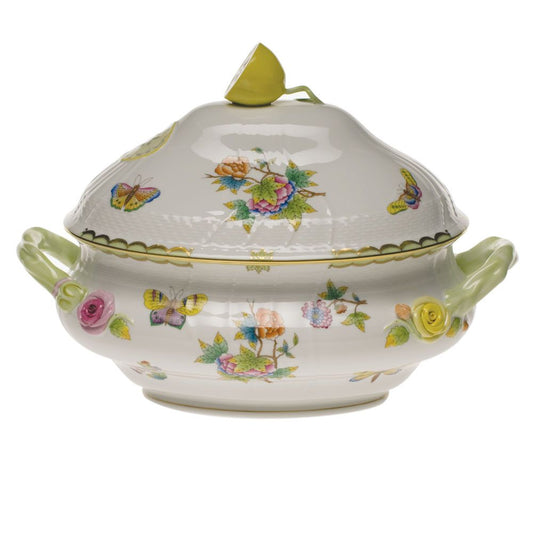 Herend Queen Victoria Green Tureen with Lemon