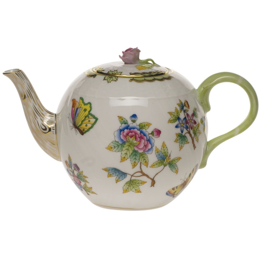 Herend Queen Victoria Tea Pot with Rose