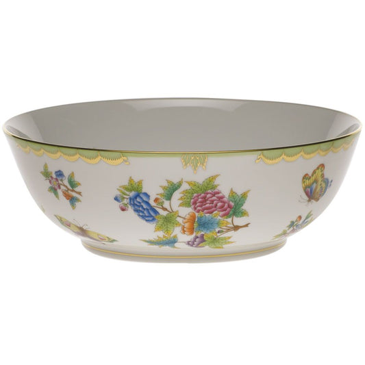 Herend Queen Victoria Green Large Bowl