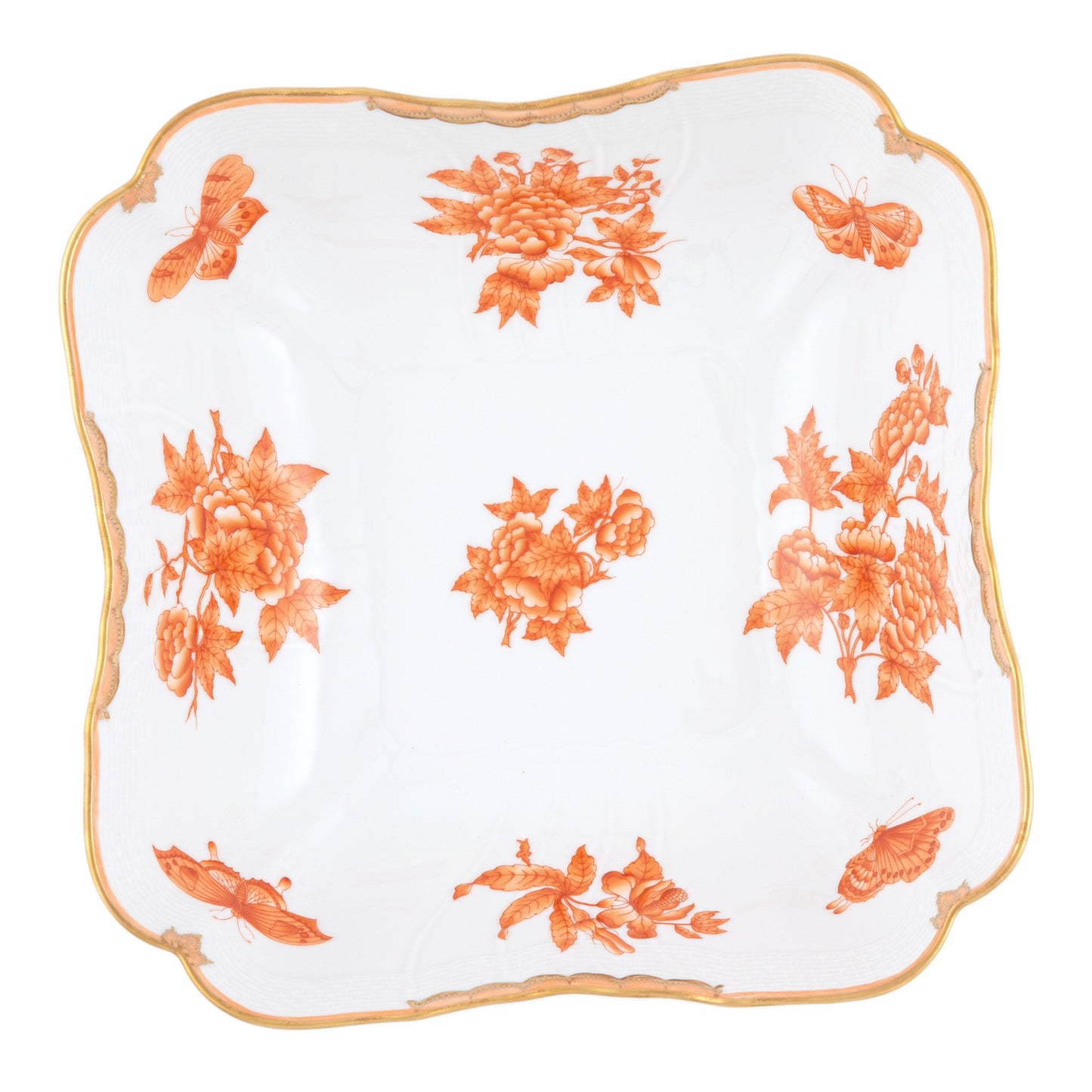 Herend Fortuna Rust Square Salad Bowl