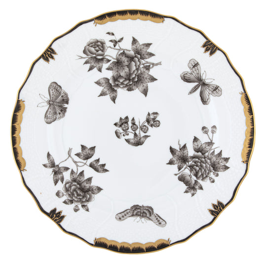 Herend Fortuna Black Bread and Butter Plate