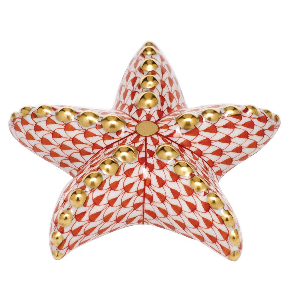 Herend Puffy Starfish Blue