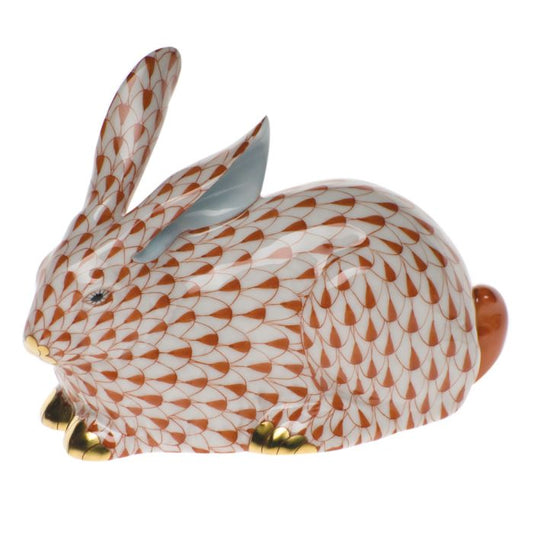 Herend Lying Rabbit Rust