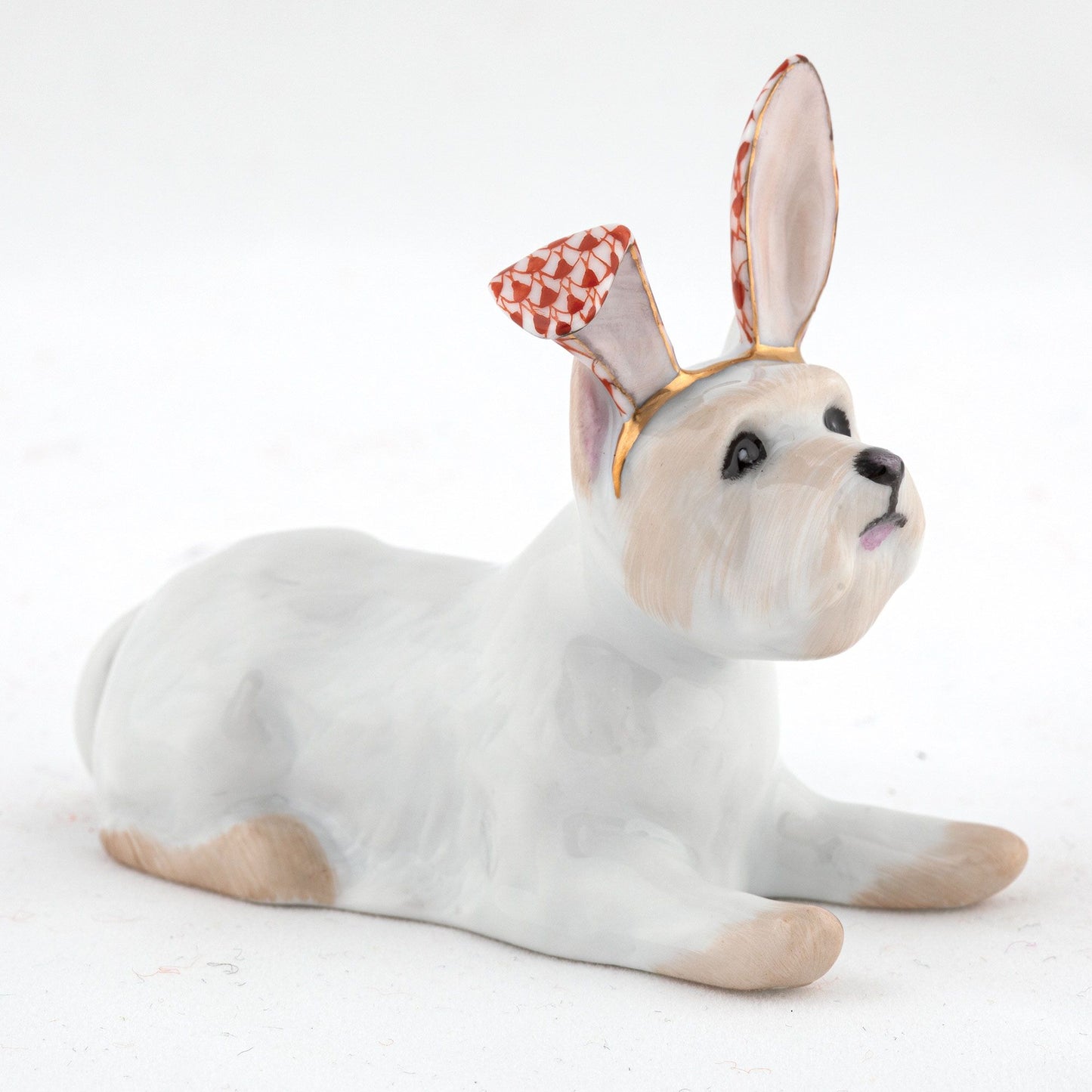 Herend Westie with Bunny Ears Rust