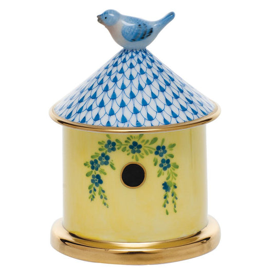 Herend Bird House Box Blue