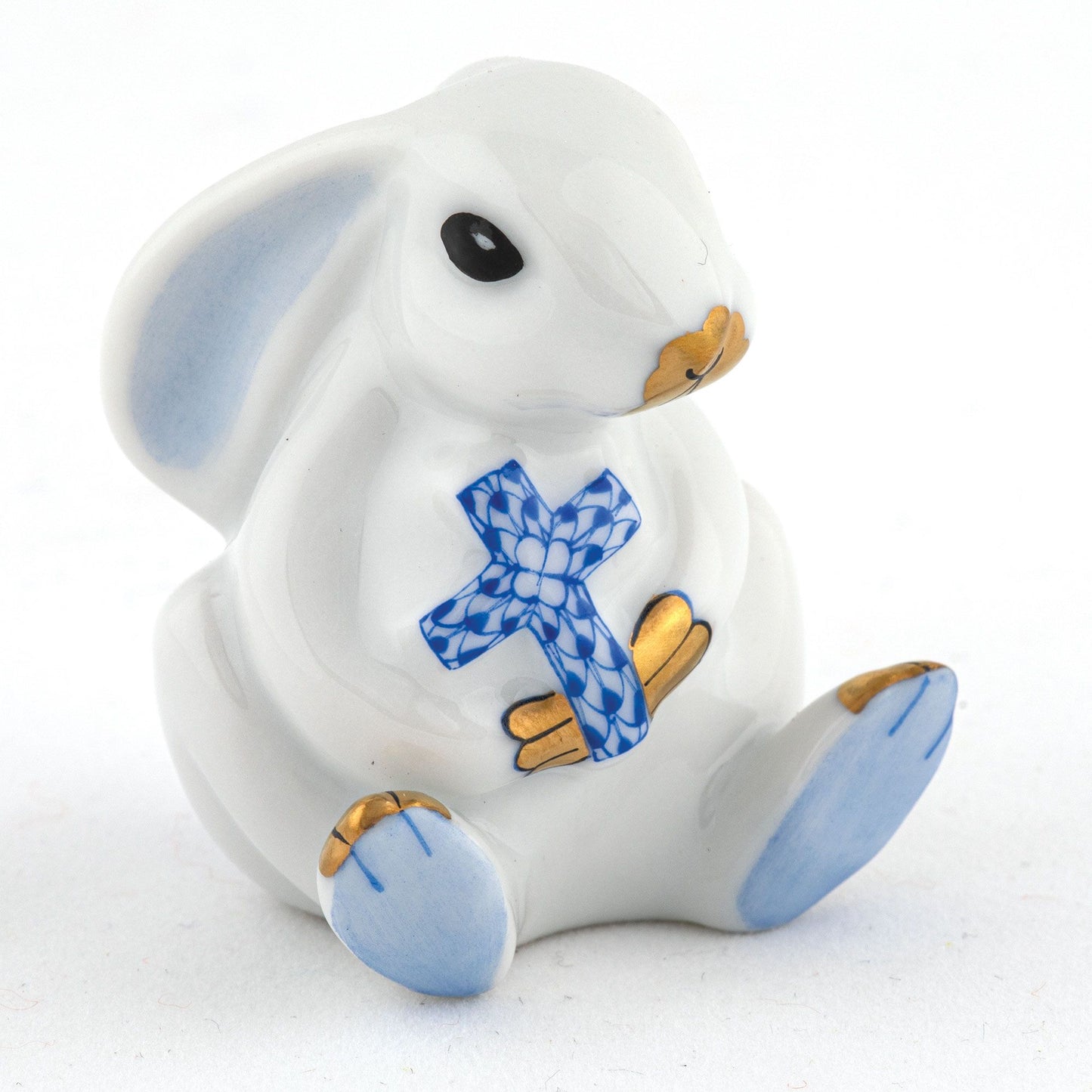 Herend Bunny with Cross Sapphire