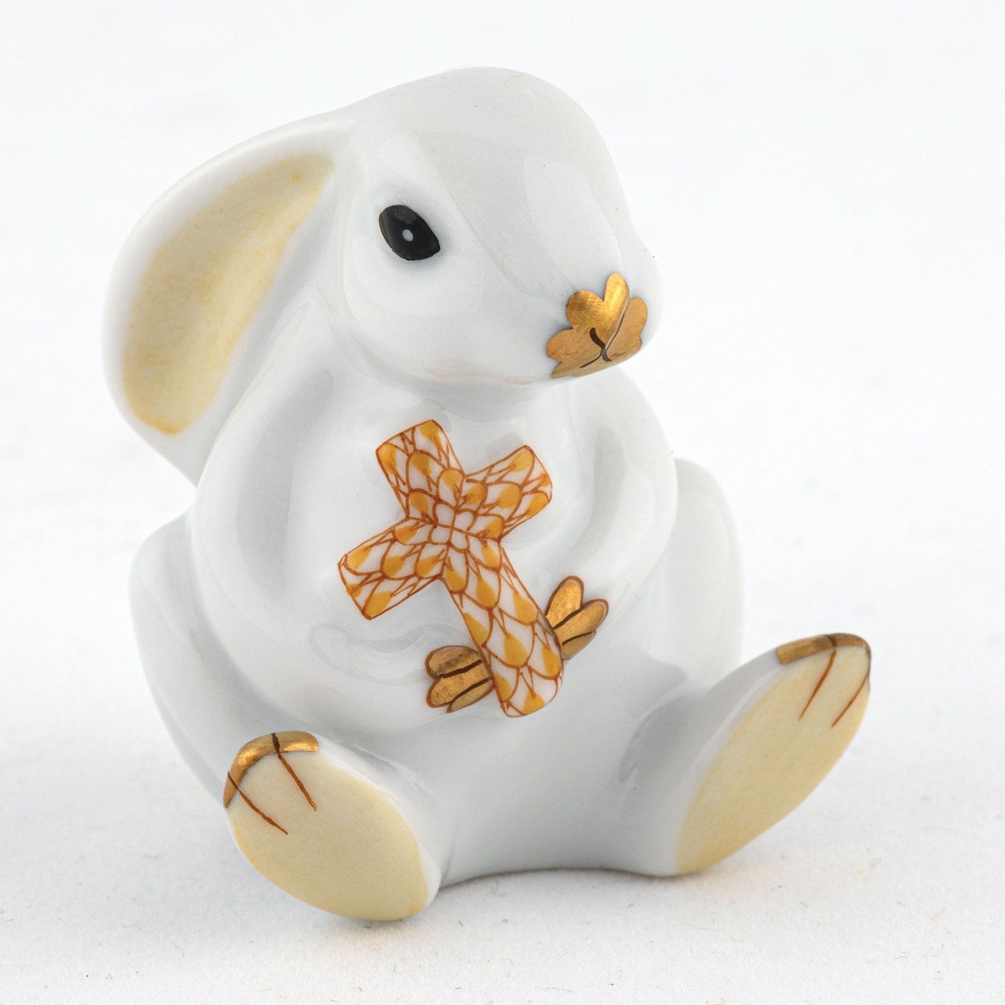 Herend Bunny with Cross Butterscotch