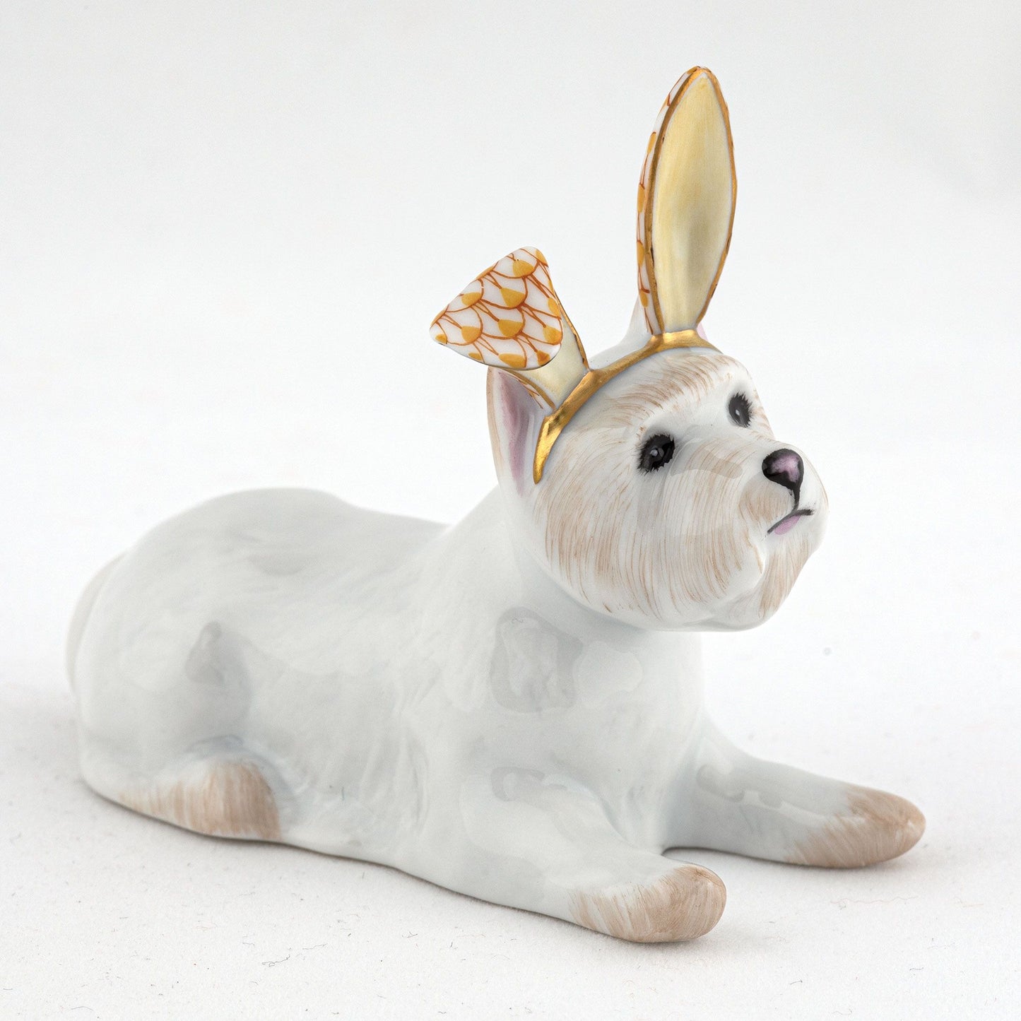Herend Westie with Bunny Ears Butterscotch