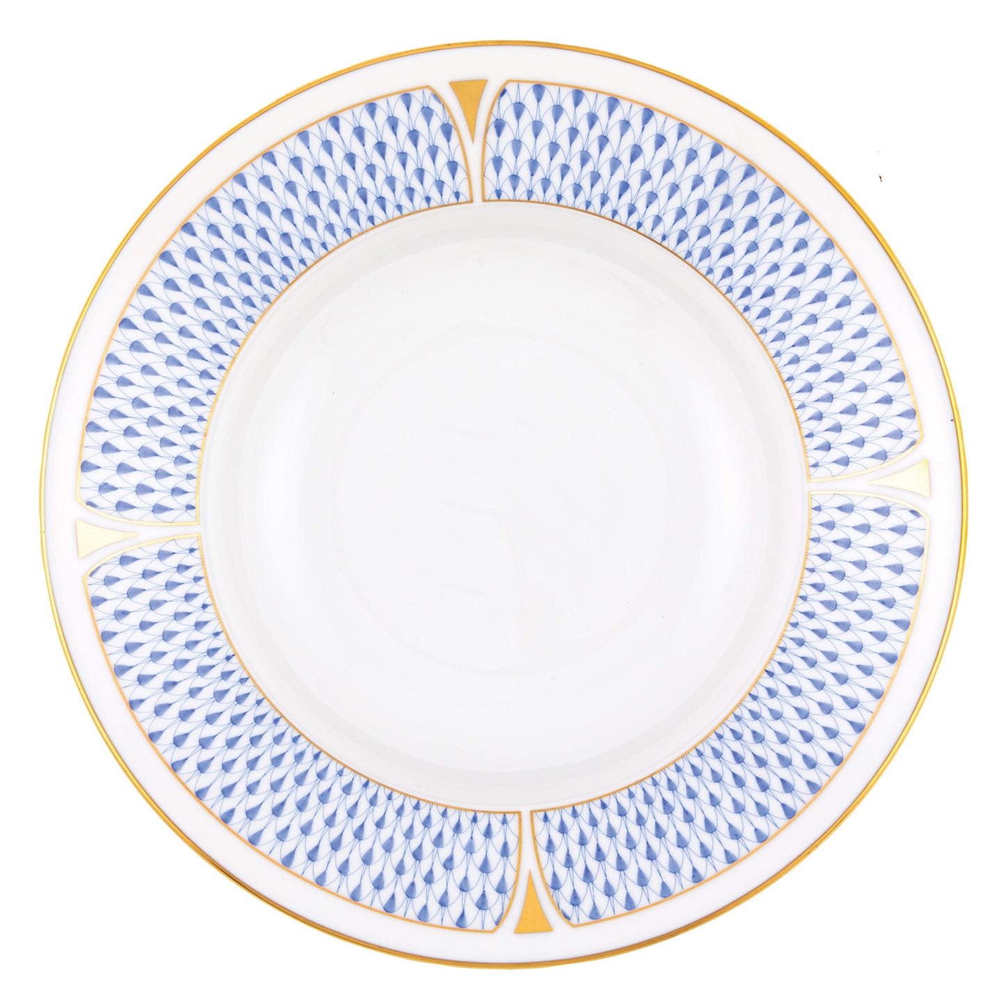 Herend Art Deco Blue Rim Soup