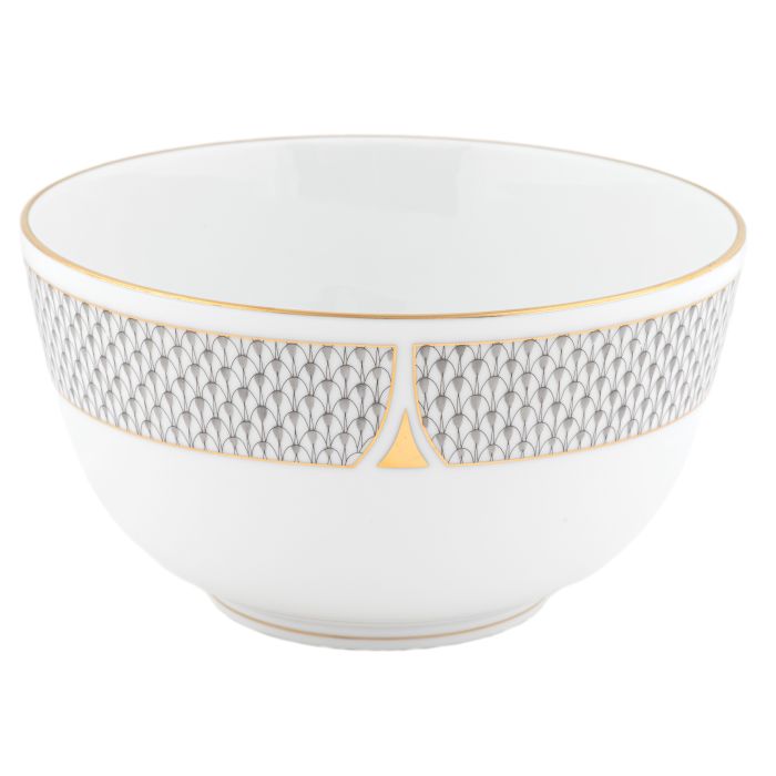 Herend Art Deco Gray Round Bowl