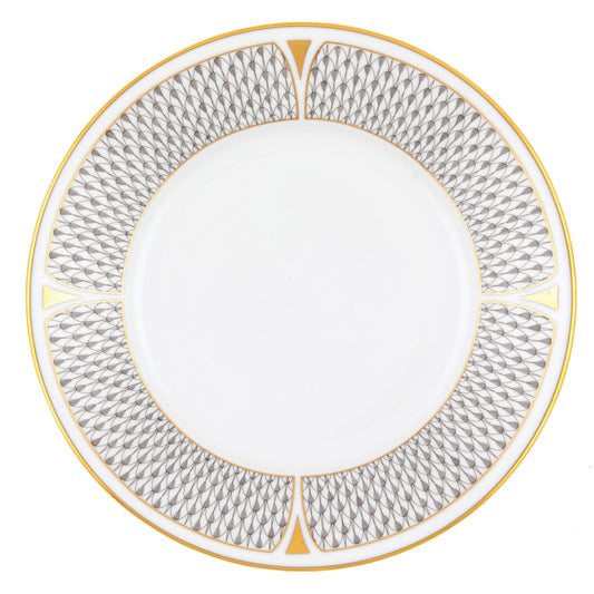 Herend Art Deco Gray Dessert Plate