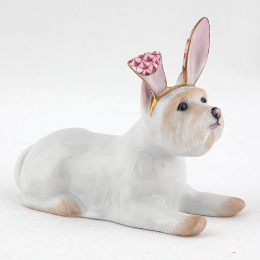 Herend Westie with Bunny Ears Raspberry