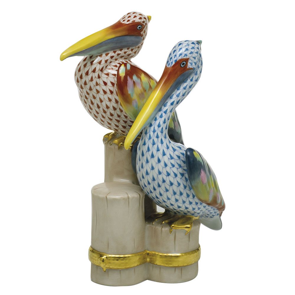 Herend Pelicans on Pier