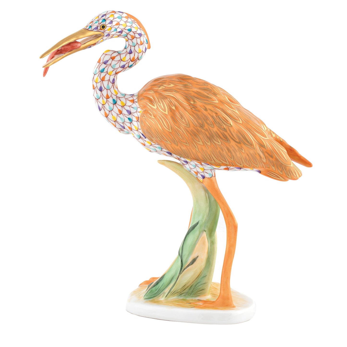 Herend Heron With Fish