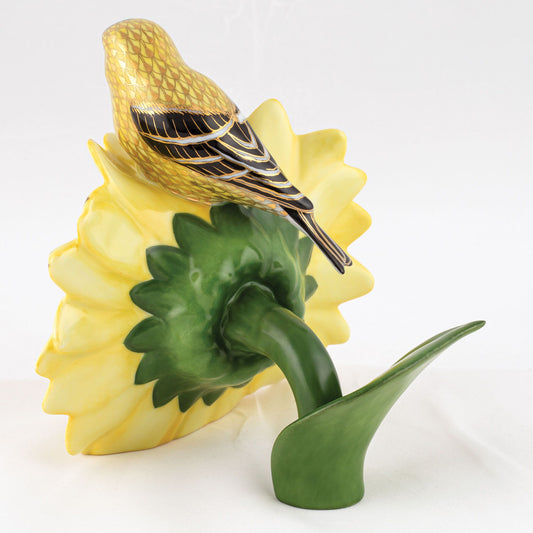 Herend Goldfinch on Sunflower