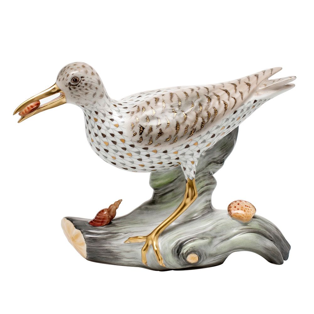 Herend Spotted Sandpiper on Driftwood