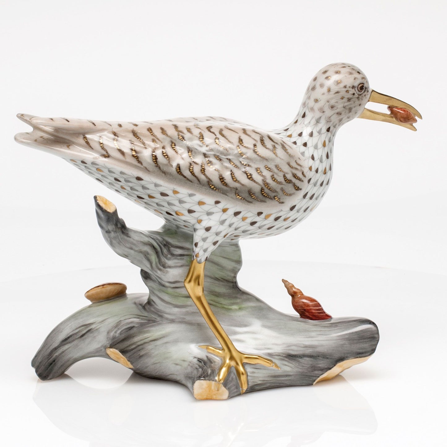 Herend Spotted Sandpiper on Driftwood