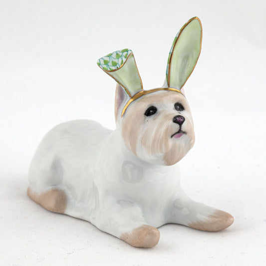 Herend Westie with Bunny Ears Keylime