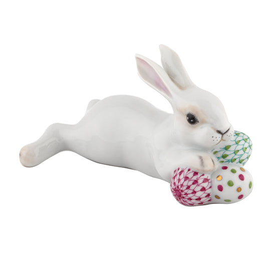 Herend Lying Bunny with Eggs