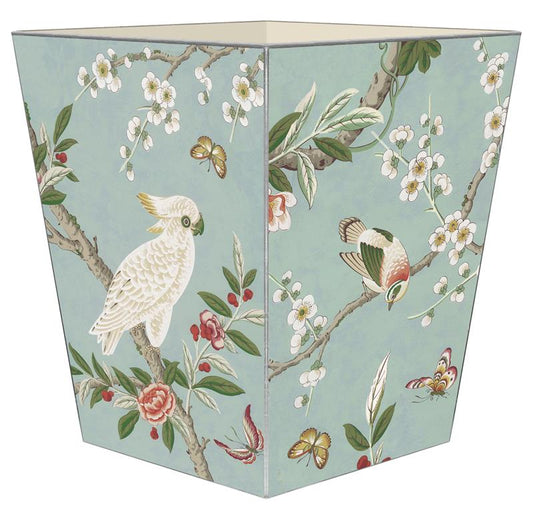 Birds and Blooms Scallop Wastebasket