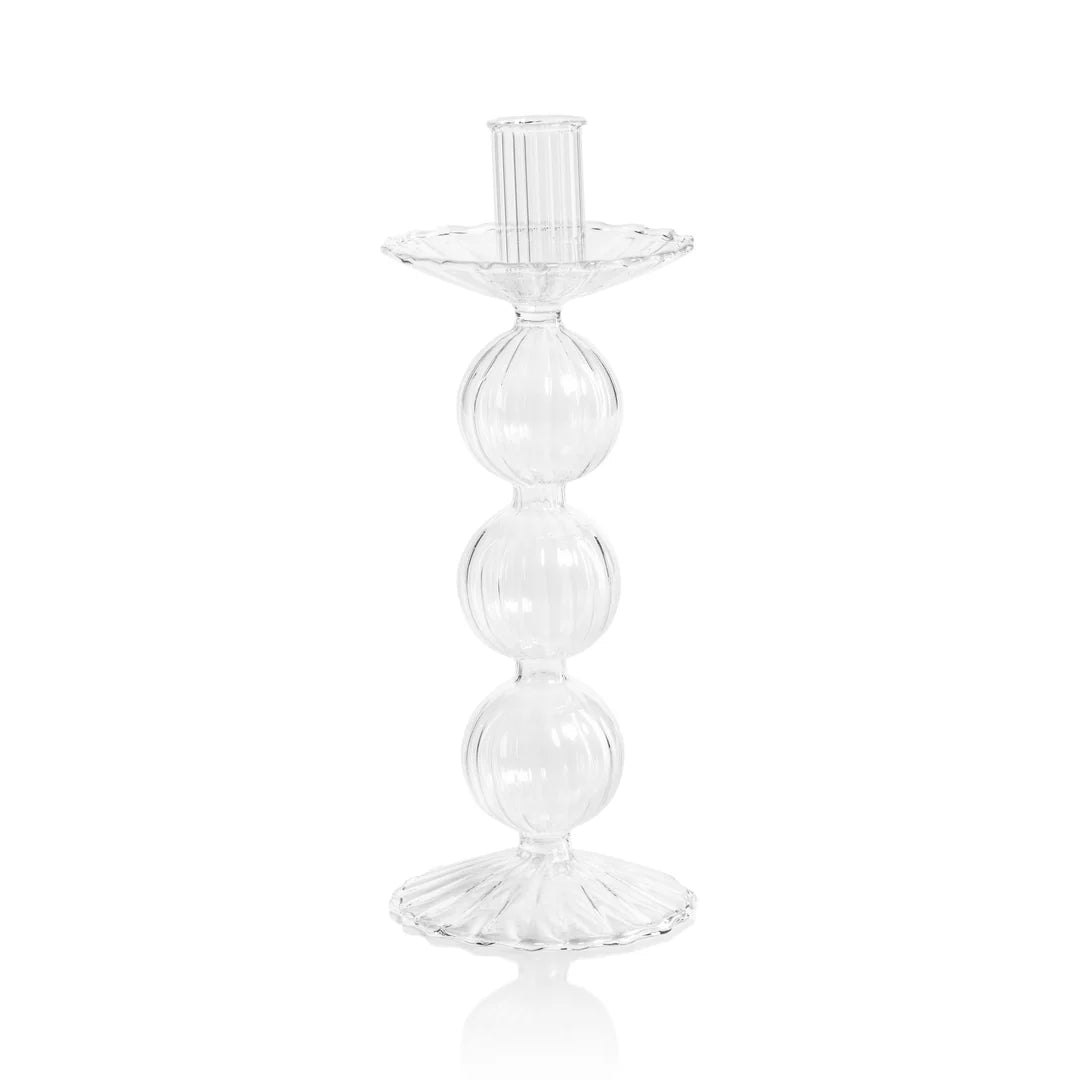 Luisa Glass Taper Holder Clear