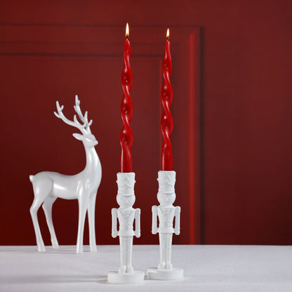 White Nutcracker Taper Holder