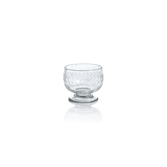 Handmade Etched Glass Dish Small