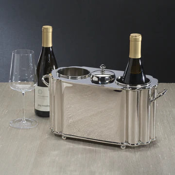 Brass Two-Bottle Wine Cooler - Polished Nickel