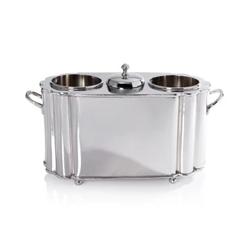 Brass Two-Bottle Wine Cooler - Polished Nickel