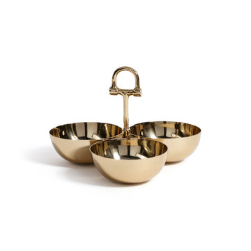 The Equestrian Trio Condiment Set - Polished Gold