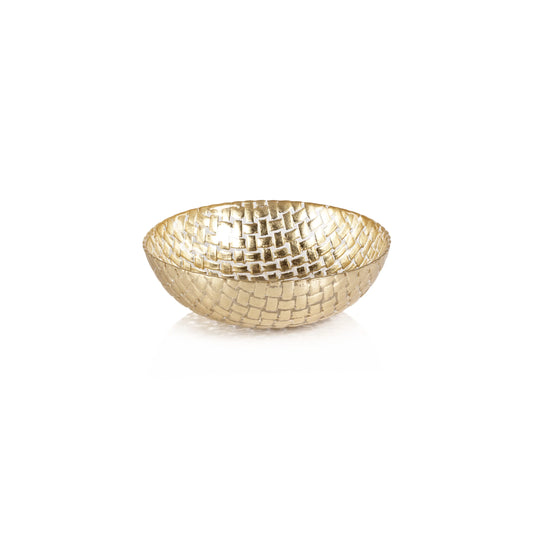 SALE Braided Glass Bowl Gold