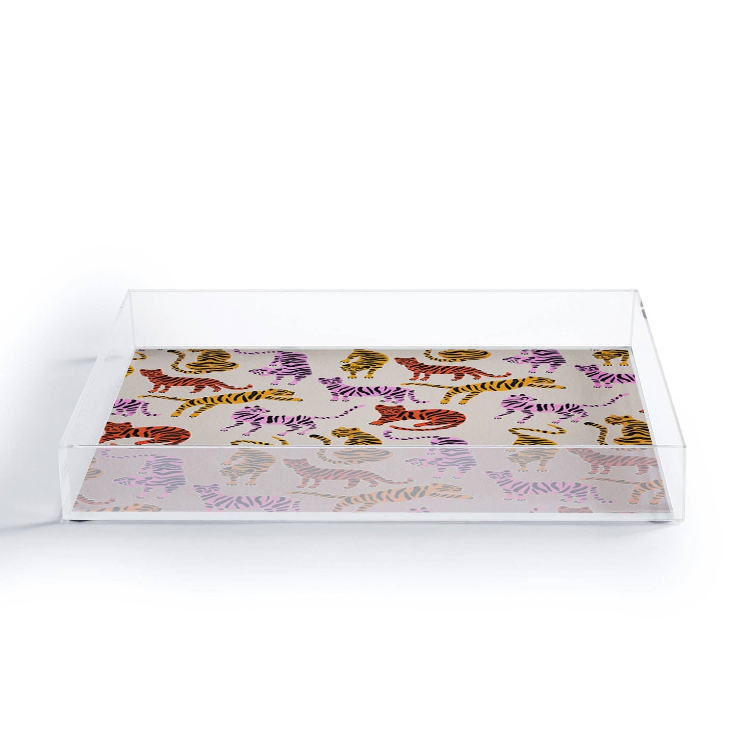 Tiger Collection Pink Yellow Acrylic Tray