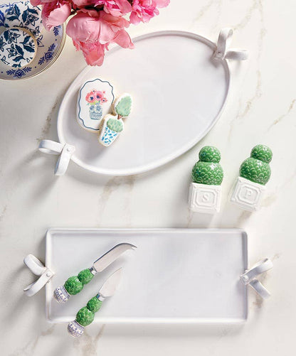 Ceramic Salt + Pepper Shakers - Topiary - Set of 2