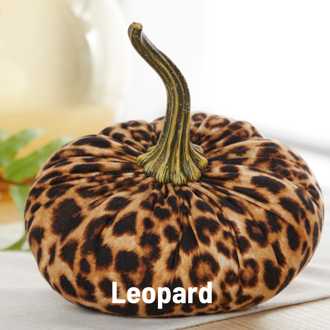 Pumpkin Large Velvet, Fall Mantel Decor, Halloween Table: Leopard