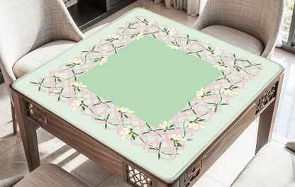 Magnolia Trellis Mahjong Mat: Green