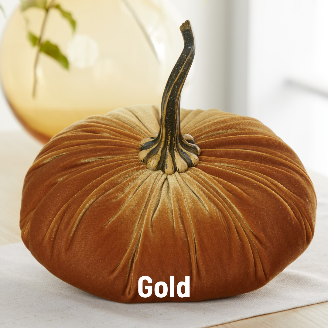 Pumpkin Extra Large Velvet, Fall Accent, Thoughtful Gift: Slate Blue