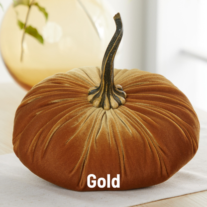 Pumpkin Extra Large Velvet, Fall Accent, Thoughtful Gift: Slate Blue
