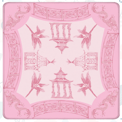 Watercolor Pagoda Mahjong Mat: Green