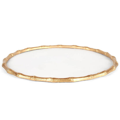 Gracie Round Bamboo Charger White