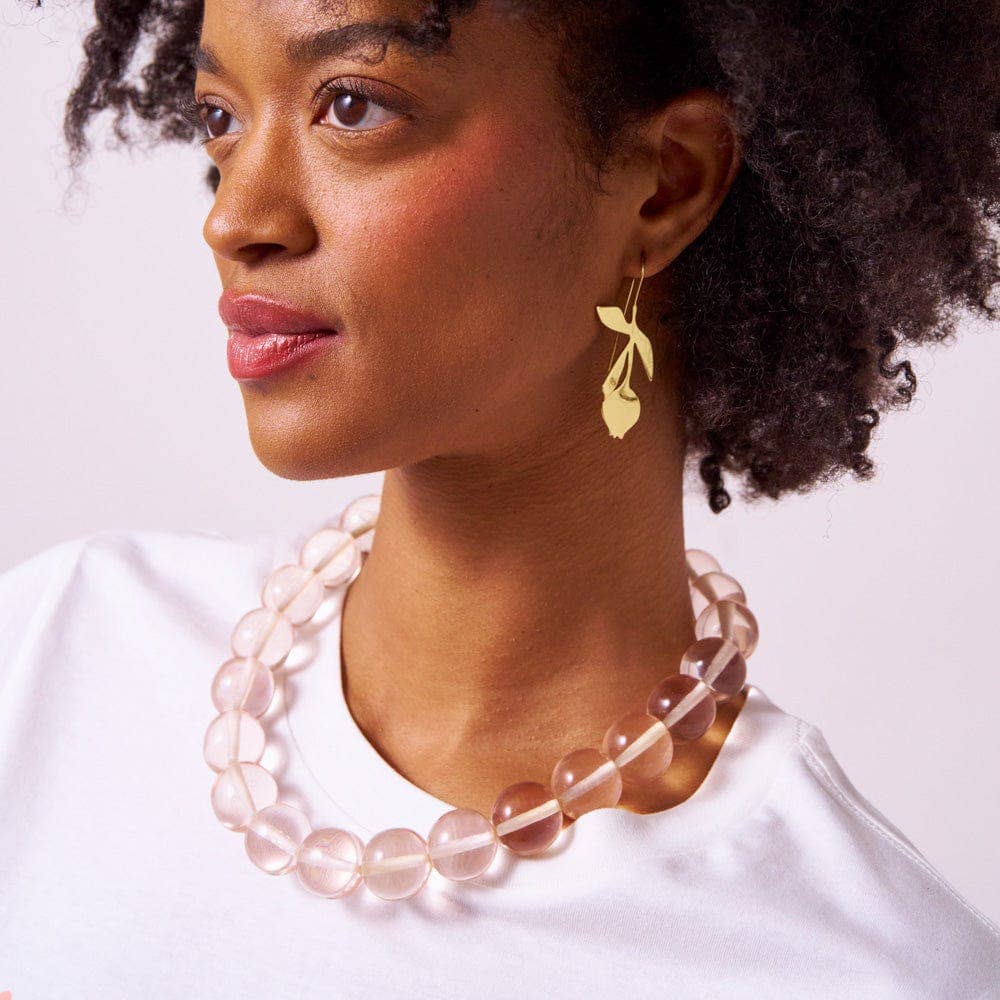 Iris Large Resin Bead Necklace Clear Wholesale