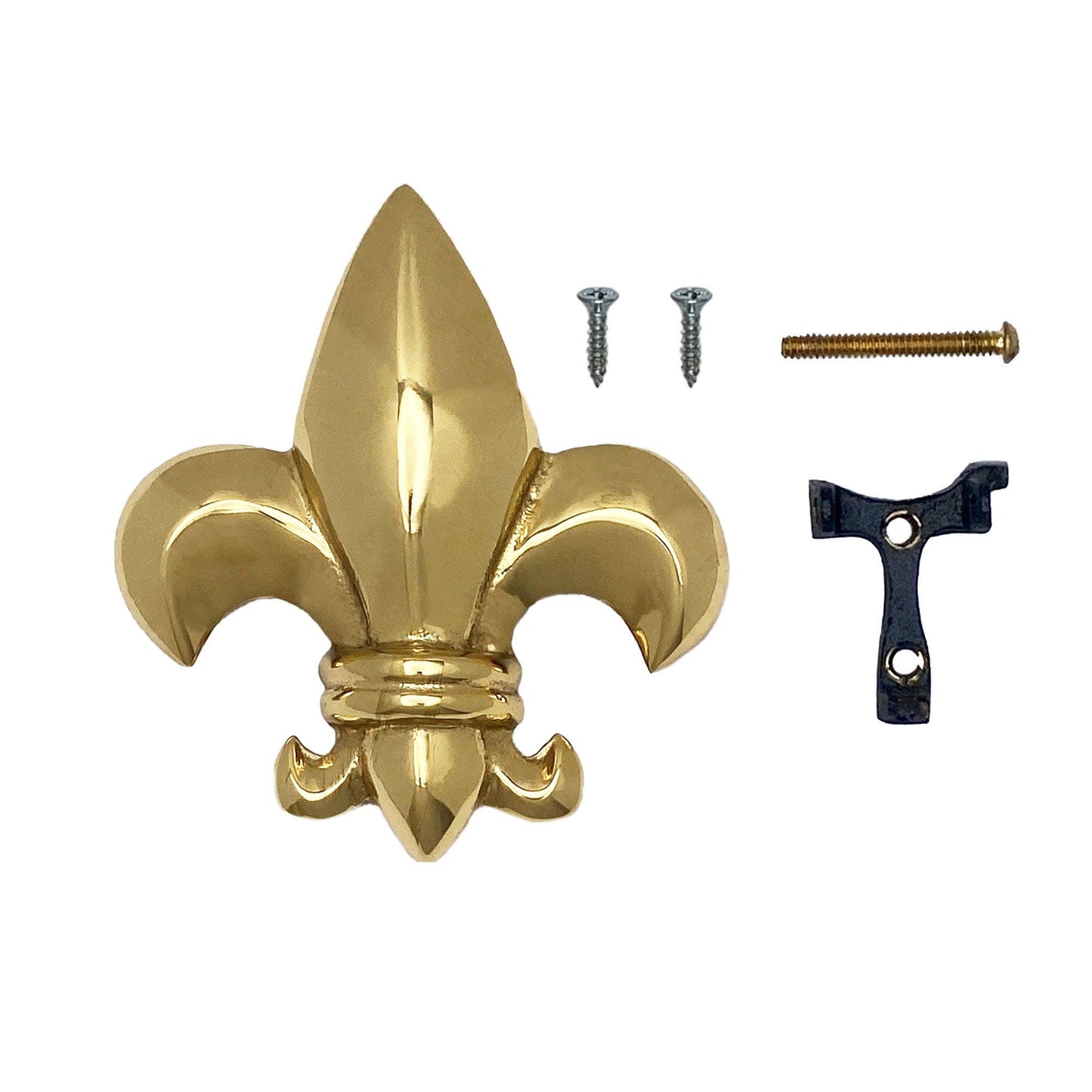 Fleur de Lys Door Knocker: Brass / 4.5H x 4.25W