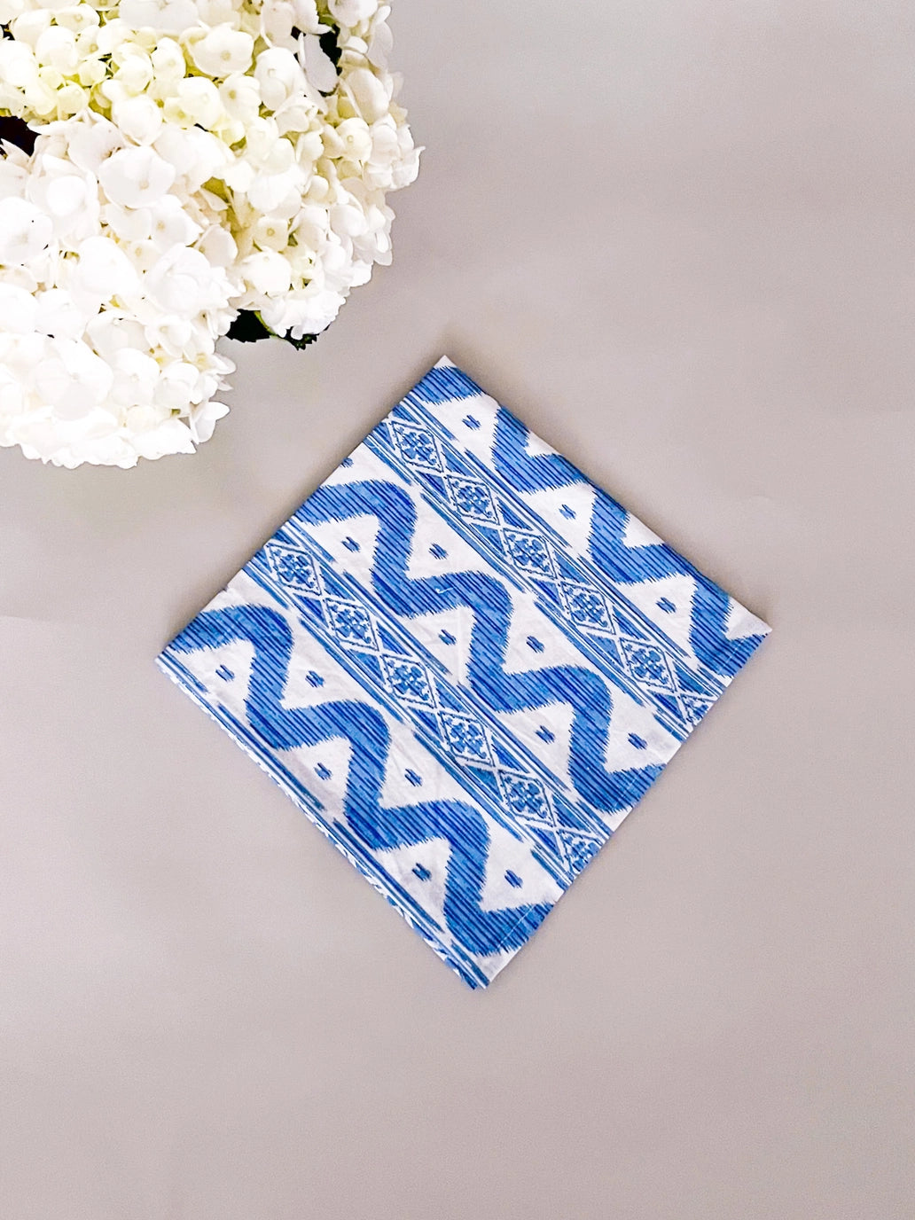Wavy Blue Block Napkin Set of 2