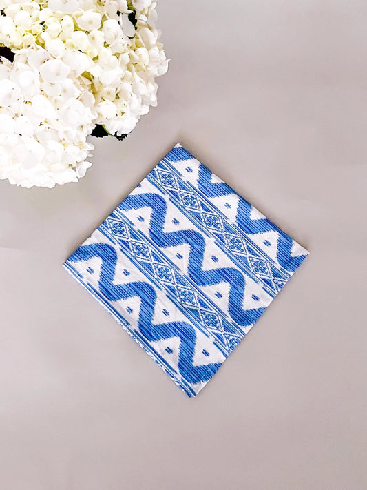 Wavy Blue Block Napkin Set of 2