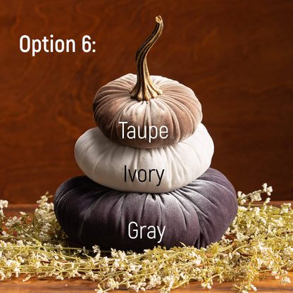 Velvet Pumpkin Stack, Thanksgiving centerpiece: Option 9: Hot Pink Ivory Pink