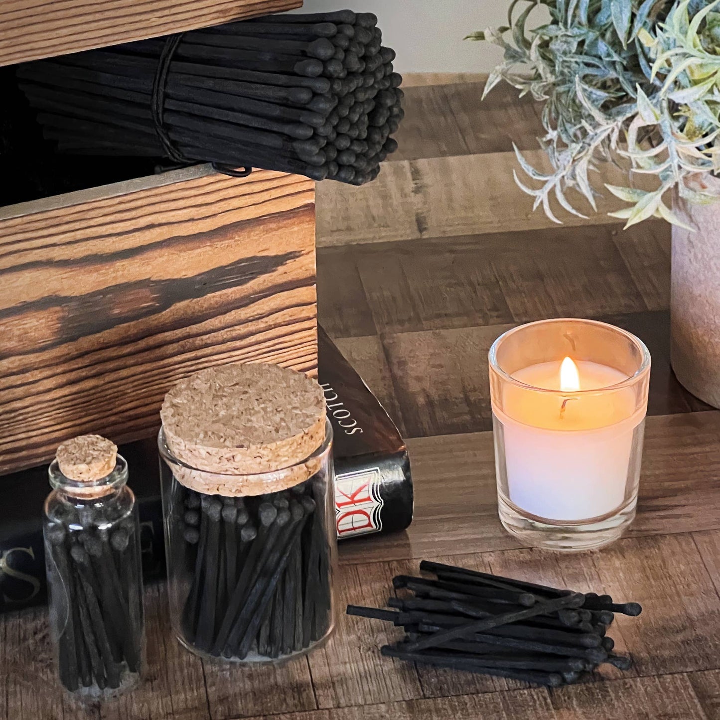 2" Matches in Cork Top Jar - Colors of Your Choice: Rainbow