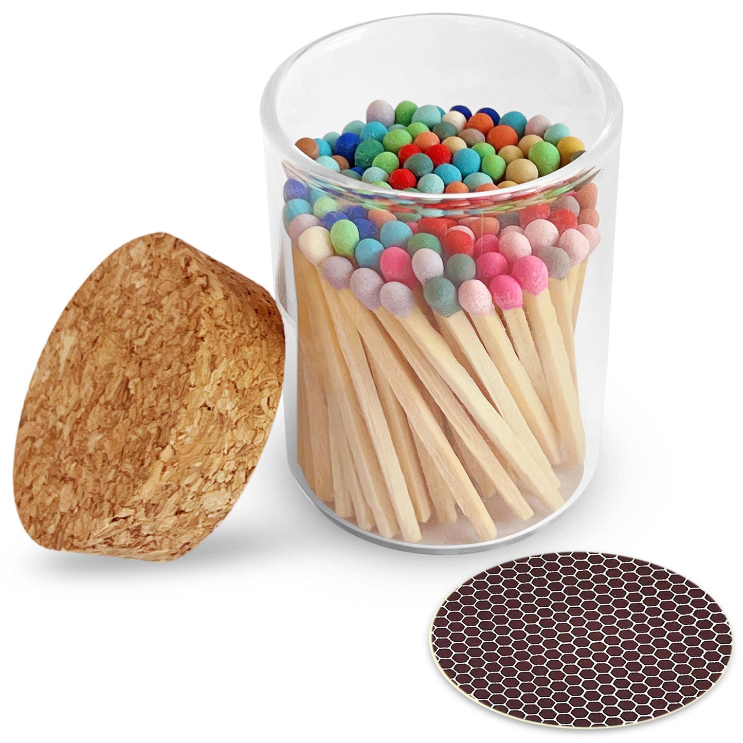 2" Matches in Cork Top Jar - Colors of Your Choice: Rainbow