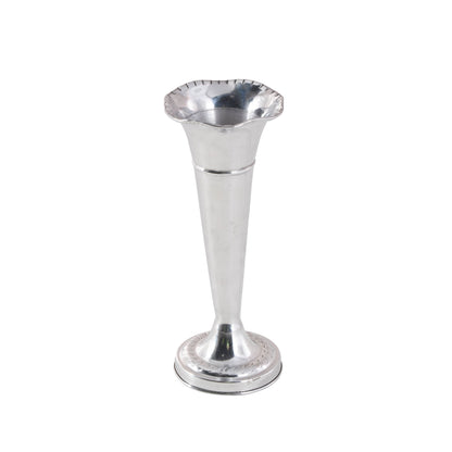 Traditional Silver Aluminum Fluted Vase